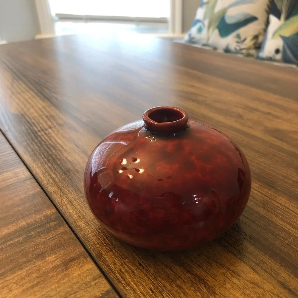 Handmade Elegant Red Ceramic Bud Vase